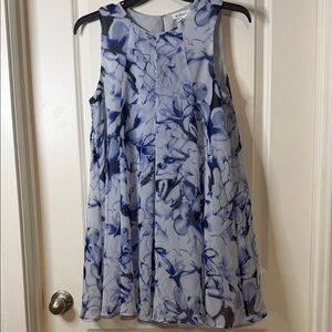 BCBGeneration Gray and Blue Floral Mini Dress
